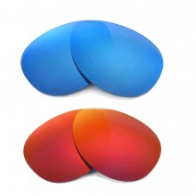 New Walleva Polarized Fire Red + Ice Blue Replacement Lenses for Oakley Caveat (OO4054 Series) Sunglasses